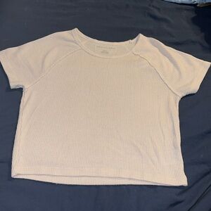 American Eagle Cropped Waffle Knit Top